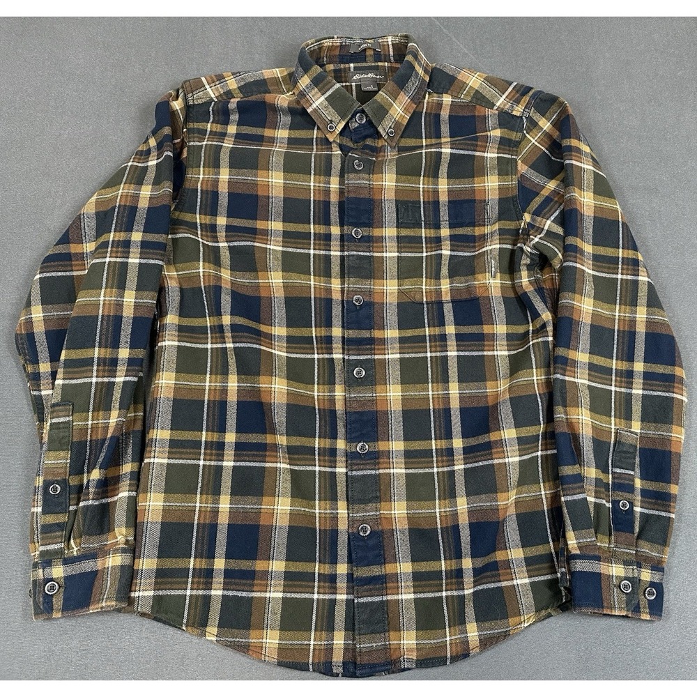 Eddie Bauer Flannel Mens Size Small Classic Fit Shirt Plaid 100% Cotton